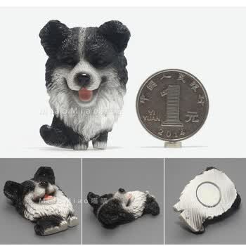 创意吸铁石装饰贴 黑白蝴蝶犬冰箱贴1个 小