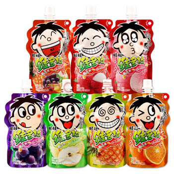 旺旺旺仔可吸果冻150g*2袋/4袋/8袋 维多粒水果汁饮品布丁 随机混搭