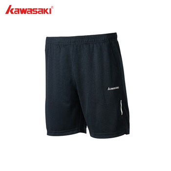 川崎（KAWASAKI）羽毛球服短裤男女中性款速干薄款运动裤Q3681 黑色 XL