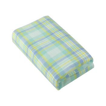 鲁凤来. 毛巾 家用棉质柔软棉纱毛巾经典网格纹洗脸面巾 75*35cm 两条装