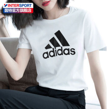 Adidas阿迪达斯女装短袖2020夏季新品大logo运动休闲体恤衫透气半袖圆领 