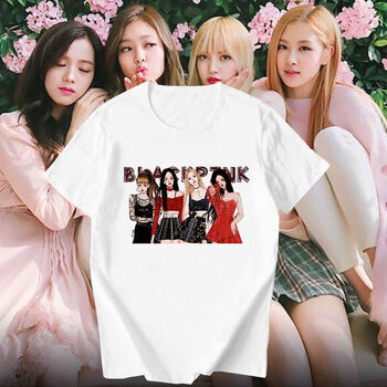 凭霄blackpink衣服韩女团款短袖t恤女lisa朴彩英rose打歌服粉墨应援 9