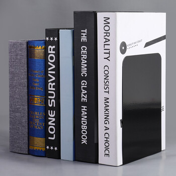 递乐 2片装无印风书立书夹书靠书挡铁书架学生用桌面课桌收纳放书创意ins风挡板隔板书立架 2545 黑色