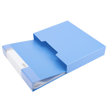 得力(deli)5006ES  A4透明活页多层分页试卷夹文件夹插页袋80页资料册文件收纳册学生办公用 蓝色 12本装