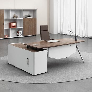 舟策高档意式轻奢老板桌现代简约主管总经理桌椅子组合办公总裁大班台