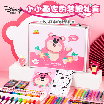 迪士尼（Disney）画笔160件儿童绘画女孩幼儿园小学生绘画礼盒水彩笔画笔女孩生日礼物 草莓熊DM29445T