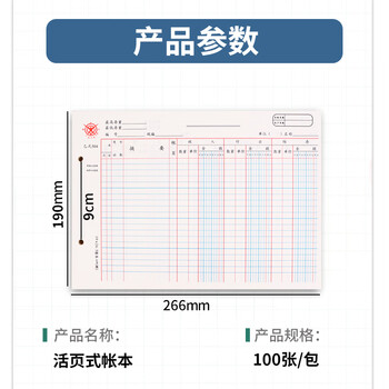 成文厚 中华老字号 乙式504 活页式收付式材料分类帐 货物收入付出结存  100张/包