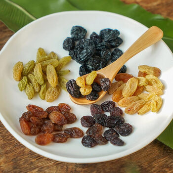 五色葡萄干红香妃提子干新疆吐鲁番香甜无籽烘焙原料等一味五彩葡萄干