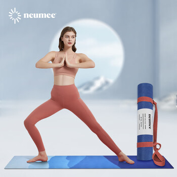 neumee专业出汗防滑吸湿减震居家耐用加宽麂皮绒天然橡胶瑜伽垫礼物山脉