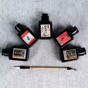 一得阁海外版墨汁套装北京墨套装墨水毛笔书法书画纸文房四宝笔墨纸砚水墨画专用红盒版