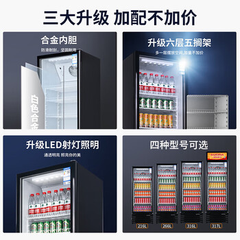 澳柯玛316升立式单门商用冷藏冰箱展示柜 超市饮料啤酒保鲜冷柜 冷饮茶叶陈列冰柜 SC-316NE