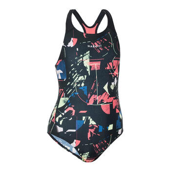 迪卡侬(decathlon)儿童训练泳衣女童专业竞速游泳衣女孩学生泳衣大童