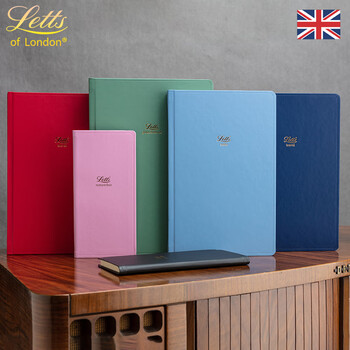 Filofax Letts联名英国记事本ICON图标定页办公学习笔记本一日一页自填日期A6中号绿色日记型内页本090138