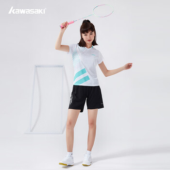 kawasaki川崎羽毛球服套装女夏运动速干短袖T恤训练队服K2801 湖绿 2XL kawasaki川崎羽毛球服套装女夏运动速干短袖T恤训练队服K2801 湖绿 2XL