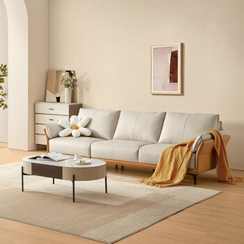 现代轻奢真皮小户型头层牛皮沙发1117【7天发货】 【英伦灰】3人位