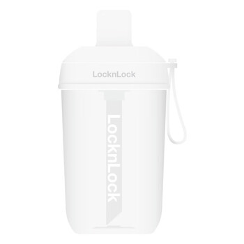 乐扣乐扣（LOCK&LOCK）夏天塑料水杯奶茶杯Tritan带吸管户外提手男女杯子520mL白色