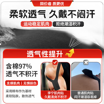 李宁专业运动肌肉贴肌内效贴布运动胶布膝盖打脚踝自粘绷带黑色 李宁专业运动肌肉贴肌内效贴布运动胶布膝盖打脚踝自粘绷带黑色
