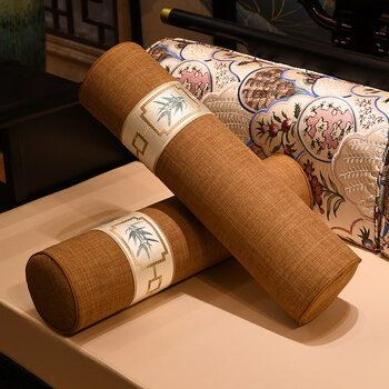 罗汉床靠垫扶手枕新中式沙发扶手枕中国风抱枕靠垫实木家具靠枕圆柱形