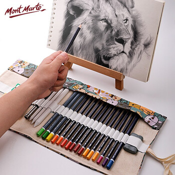 蒙玛特(Mont Marte)24件素描套装 素描铅笔绘画工具 美术初学者速写炭笔素描笔笔帘写生画画套装MPN0118 速写 马克笔绘画 蒙玛特(Mont Marte)24件素描套装 素描铅笔绘画工具 美术初学者速写炭笔素描笔笔帘写生画画套装MPN0118 速写 马克笔绘画