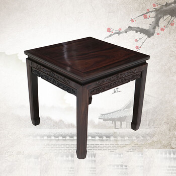 爱韵馨华礼品 红木雕花小方桌小餐桌休闲桌正方桌八仙桌写字桌棋桌