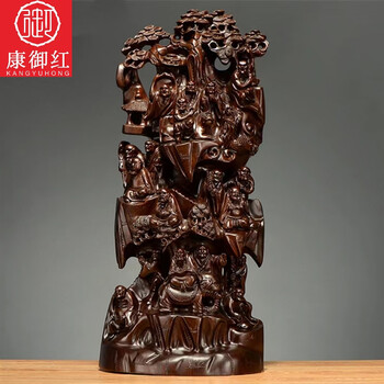 中国製置物　彫刻十八羅漢 鉄製 仏像 十八羅漢像 茶室 博古架 仏堂 工芸品 置物