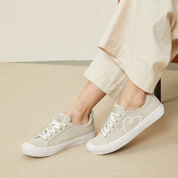 skechers斯凯奇女鞋新款春夏浅口刺绣平底帆布鞋休闲运动鞋774406乳