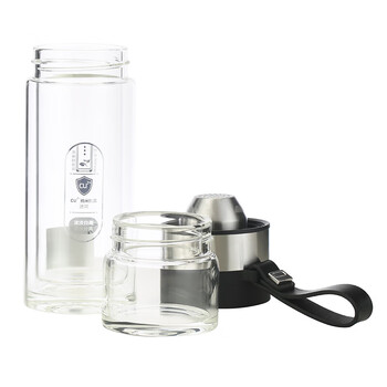 富光（FUGUANG）茶水分离玻璃杯抗菌泡茶师双层玻璃杯礼品杯G2226-SH-260颜色随机