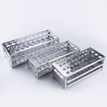 海斯迪克 HKCX-13 铝制试管架 实验室多功能离心管架 试管展示放置架 40孔-孔径22.5mm 