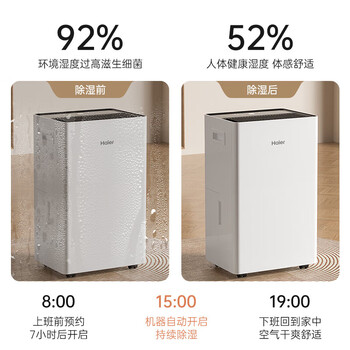 海尔（Haier）除湿机抽湿机 吸湿器22升/天 家用轻音烘干防潮干燥机地下室干衣机 CF22-JY1