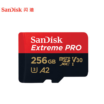 闪迪（SanDisk）256GB TF（MicroSD）内存卡 A2 4K V30 U3 C10 至尊超极速移动存储卡 读速200MB/s 写速140MB/s