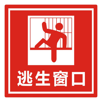 提示牌应急按键标识牌电梯公共场所求救标志牌卫亮 红色 逃生窗口 15