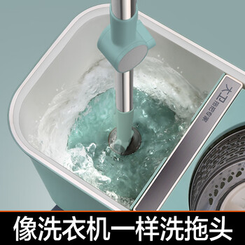 大卫旋转拖把36cm杆伸缩99-127cm 2头加厚拖布 D11双驱动强吸污免手洗