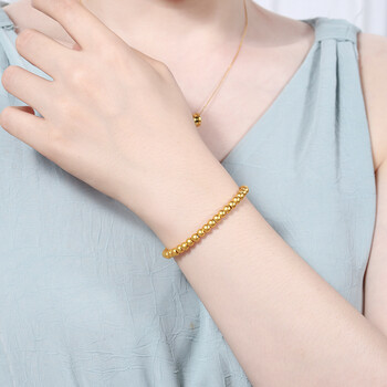 季福缘古法传承黄金手链金珠转运珠小金珠足金999手镯足金手串送礼