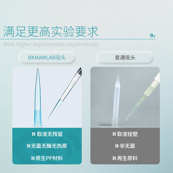 比克曼生物 袋装吸头无菌微量移液器枪头实验室加样器通用适配吸嘴 【无滤芯】10mL100支/袋