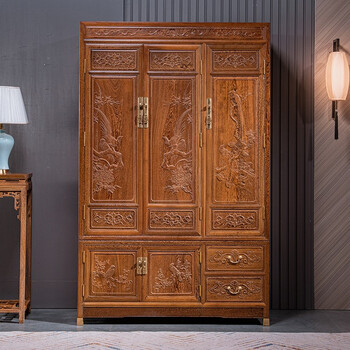 承古堂红木家具非洲鸡翅木(学名:非洲崖豆木)顶箱柜实木新中式卧室衣