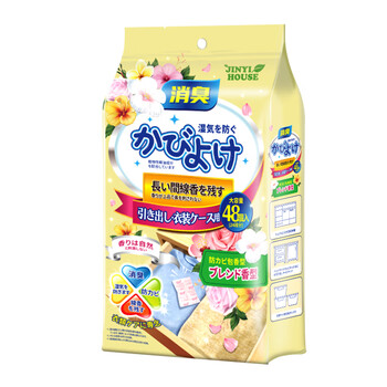 JINYI HOUSE衣柜防潮防霉防虫除味樟脑丸48小包/袋鞋柜除臭芳香清新混合花香