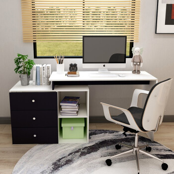 木以成居 书桌 现代简约电脑桌台式写字桌 转角组合办公桌子 桌面 LY-4204A 附件
