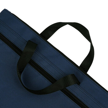 西玛（SIMAA）双层事务包拉链袋 手提商务会议包公文包 文件资料收纳包办公用品蓝色6714