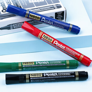 派通(Pentel )油性圆头记号笔 速干耐水不易褪色大头笔N850 蓝色 派通(Pentel )油性圆头记号笔 速干耐水不易褪色大头笔N850 蓝色
