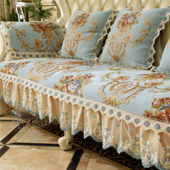 宝跃 欧式沙发垫坐垫子蕾丝花边四季通用123人老式皮沙发组合套装高档