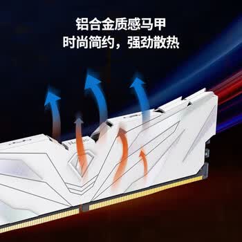 朗科（Netac）16GB(8G×2)套装 DDR4 3200 台式机内存条 越影II系列 电竞马甲-精选颗粒(C16)白色