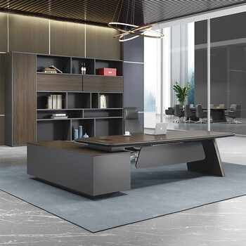 老板桌办公桌椅组合总裁桌办公家具大班台烤漆老板桌简约现代轻奢 总