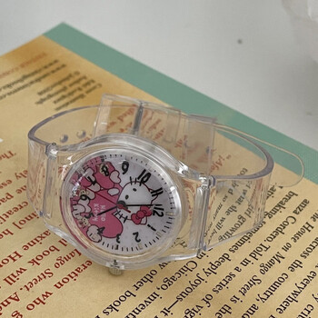 朴里可爱卡通凯蒂猫手表夜光表带学生电子表创意礼物生日闺蜜情侣透明
