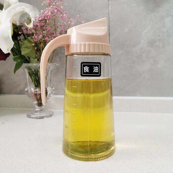 恒纪防漏玻璃油壶自动开合不挂油瓶酱油醋蜜蜂调料瓶厨房用品家用套装