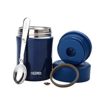 膳魔师（THERMOS）焖烧杯470ml 持久保温密封防漏 学生食物焖烧罐TCLA-470S深海蓝色