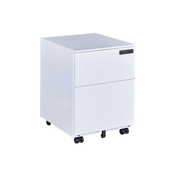 洛克菲勒办公文件柜活动柜55cm高移动带轮矮柜子桌边抽屉柜储物柜白砂