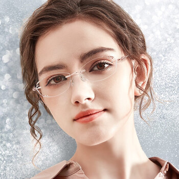 创果 进口无框老花镜女 日本原材镜片防蓝光辐射显年轻女老花眼睛疲劳