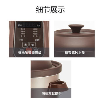 九阳（Joyoung）电炖锅电炖盅4L大容量紫砂预约电砂锅智能定时精炖煮粥煲汤锅GD410 ds