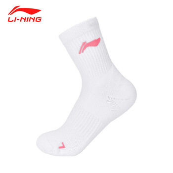 李宁(LI-NING)羽毛球袜男女款成人儿童运动袜 AWTS005白色中袜 三双装 李宁(LI-NING)羽毛球袜男女款成人儿童运动袜 AWTS005白色中袜 三双装