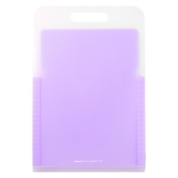 金得利 5格 A4竖式手提风琴包大容量竖款文件夹 学生用试卷资料收纳包文件袋透明多层分类文件包 紫色 DC7105